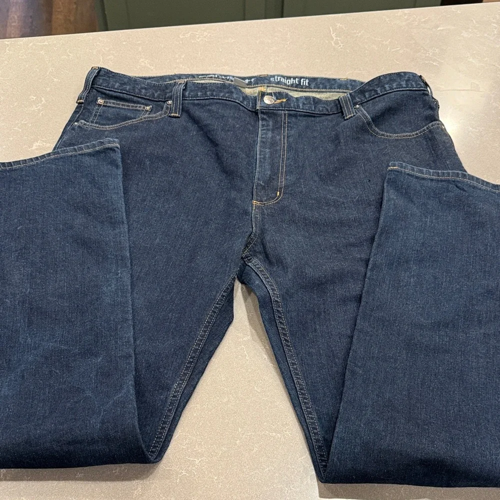 42x34 Carhartt Men’s Dark Blue Straight-Leg Jeans